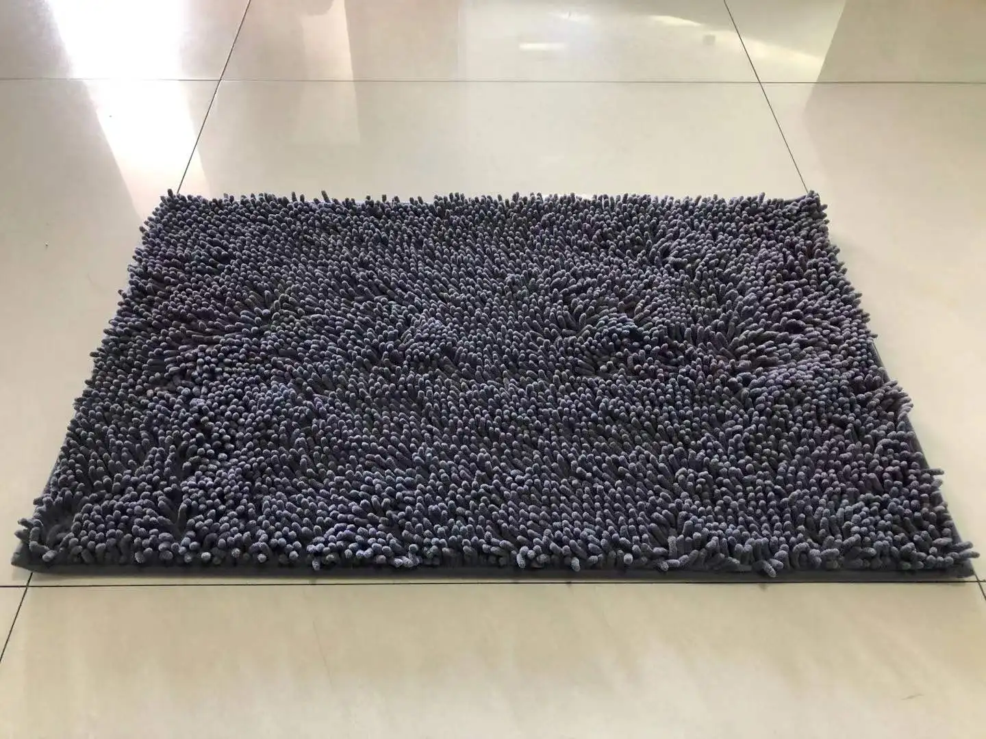 Water Absorbent Chenille Bathroom Rug Mat TPR Non-slip back high pile bath mat