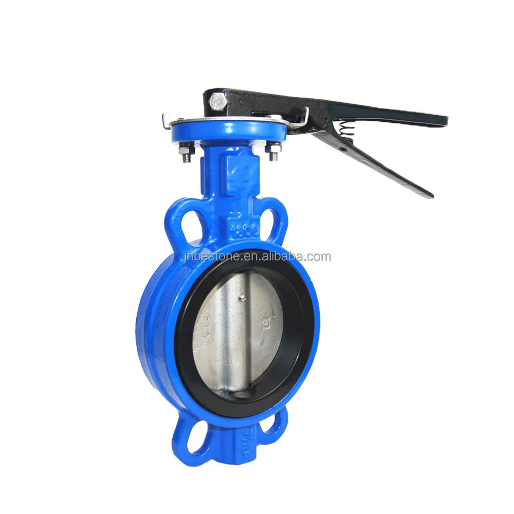 hand lever operate Wafer butterfly Valve, ductile iron resilient seated Wafer Butterfly Valve