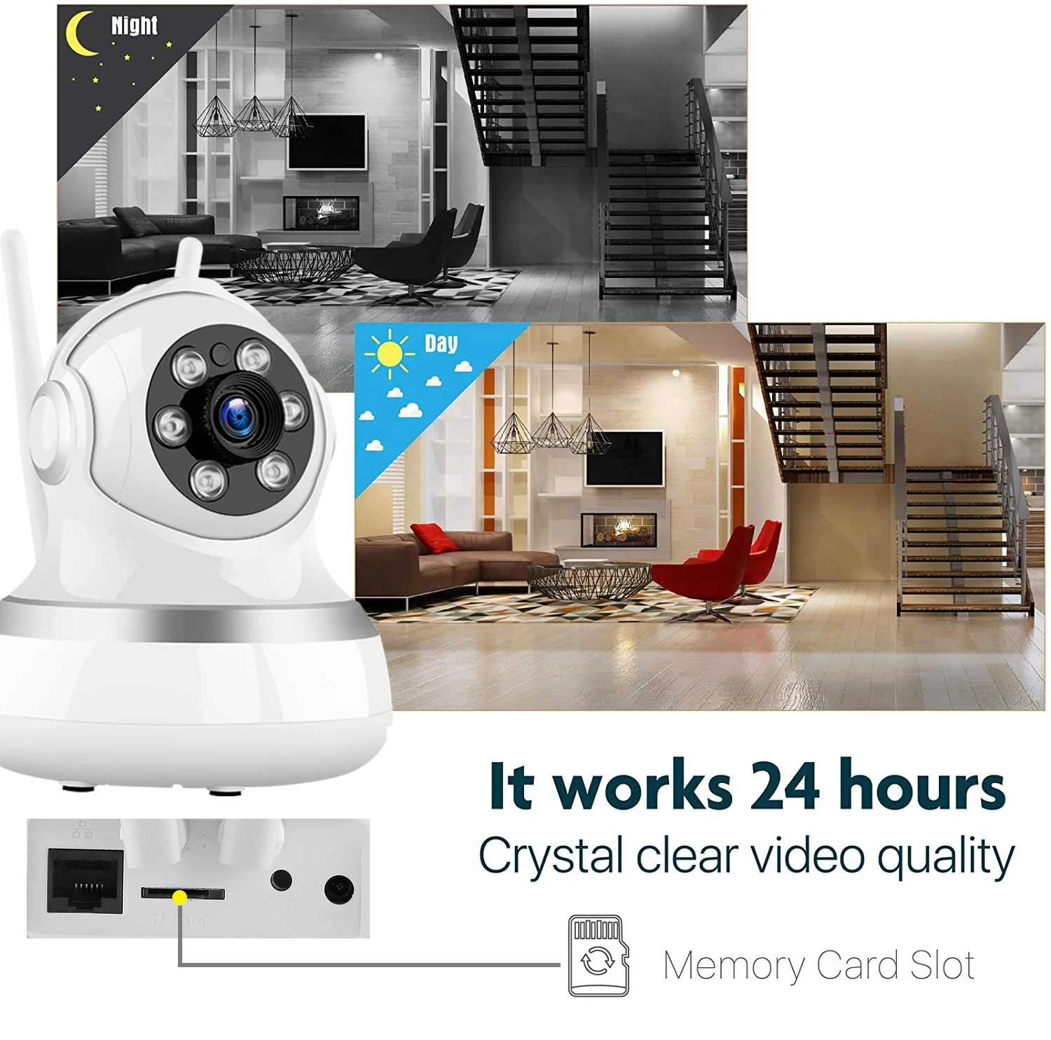 Smart Home 4 Channel 3.6mm Fixed Lens App Control Night Vision CCTV Camera System 3MP PTZ WiFi Camera