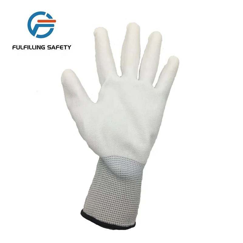 13 gauge polyester lining palm polyurethane coated glove