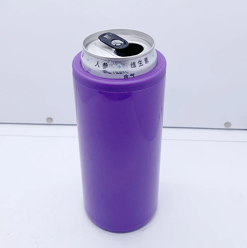 
Skinny Vacuum Cooler Mugs DIY Gifts 12oz Slim Straight Can Insulator Heat Sublimation Blank Can Stainless Steel Can Cooler 