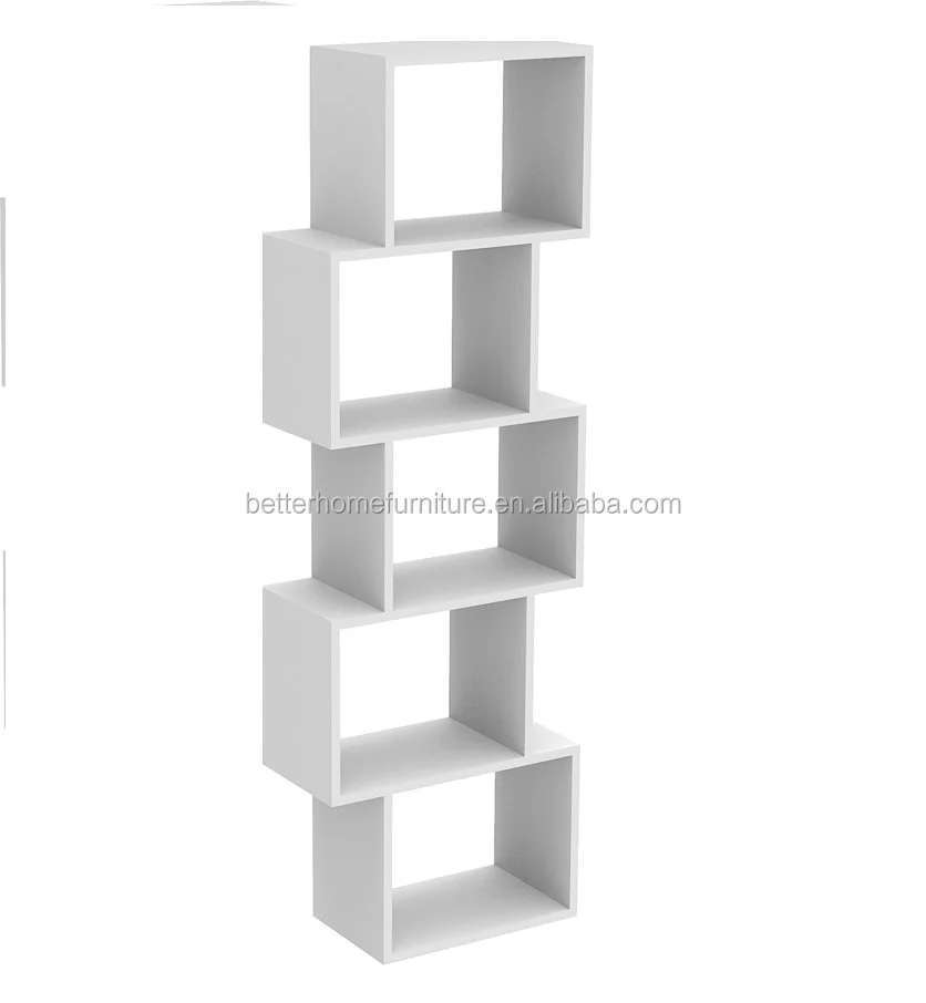 
ZJH деревянный книжный шкаф полки дисплея и перегородкой отдельно стоящий декоративный стеллаж для хранения 5 уровневая книжная полка 