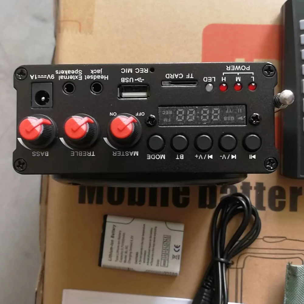 Усилитель Daile Q92 с TF/FM-радио/записью, мощный удаленный проигрыватель, уличный громкоговоритель