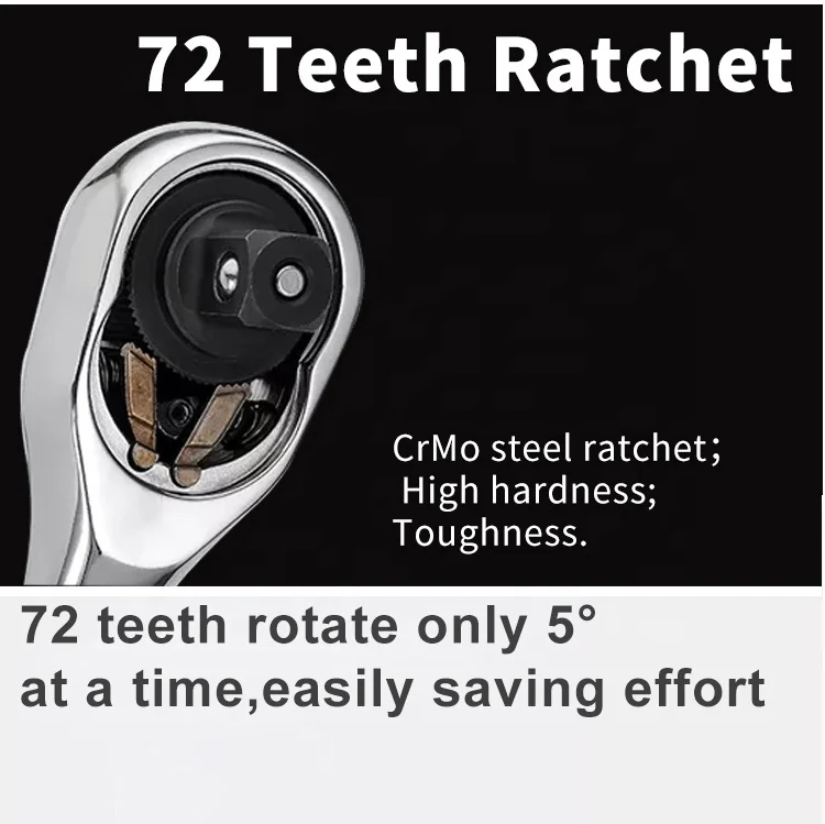 KAFUWELL SS3730G 22PCS 1/4 CR-V Ratchet Wrench Mechanic Car Repair Household Tool Socket Set Tool Kit