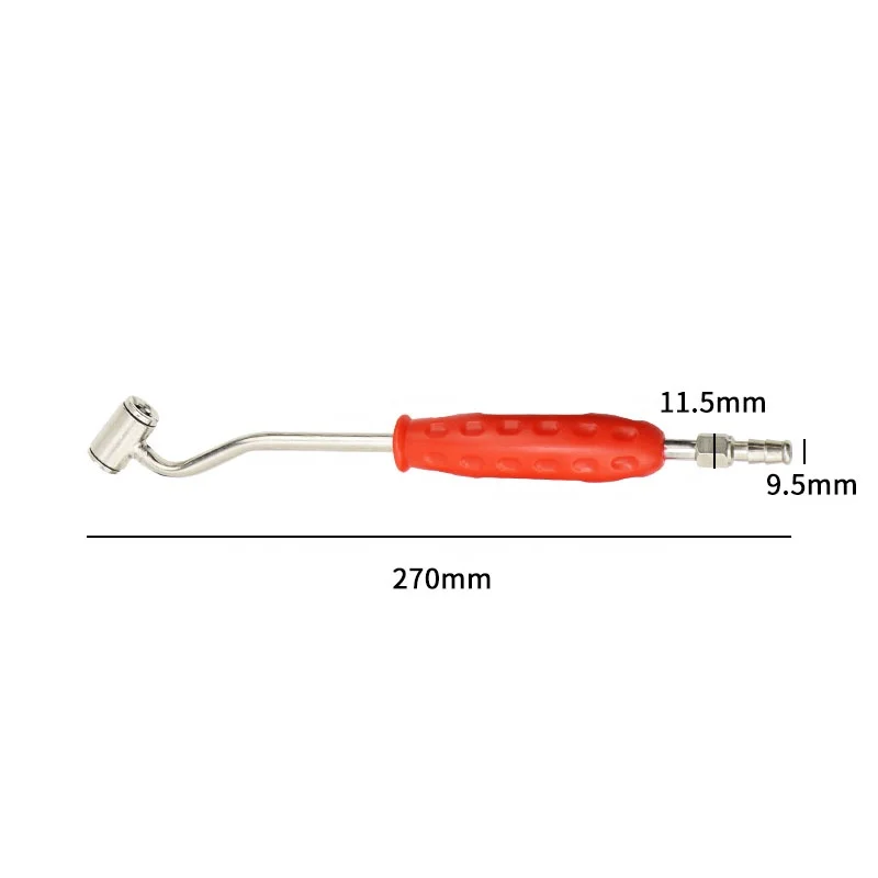 Red Rubber Handle Tire  Inflation Tool AC36-A Metal American Inflatable Connecting Rod With 270mm Long Snap-on Tire Air Chuck