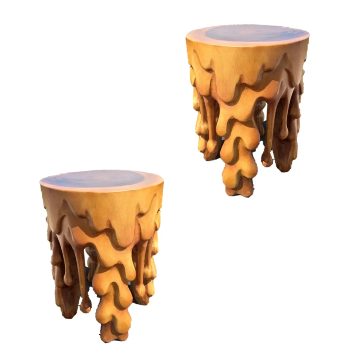 Indonesia Wooden Stool Suar Melted Chair Best Quality Wooden Furniture Modern Classic