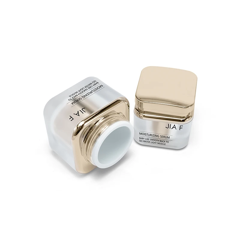 luxury refillable replaceable cosmetic plastic  acrylic thick double  layered wall cream jar for skincare packaging