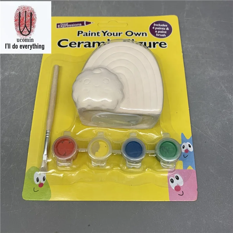 
DIY Ceramic Paint Set rainbow Bisque Hanging Ornaments For Gift Chinese manufacturers custom 