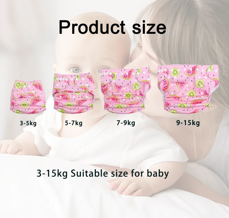 Customized Huggie Washable Baby Diapers Wholesale Reusable Baby Fabric For Cloth Diaper One Size Cloth Diaper Soft