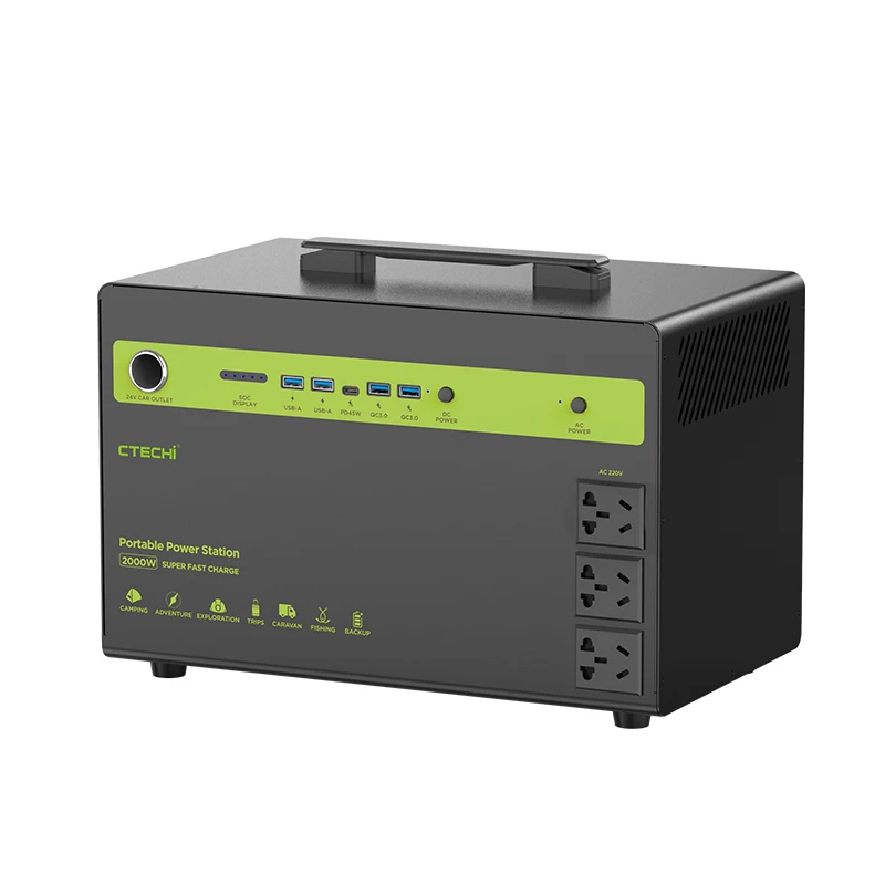 lifepo4 2000w 2kw solar portable power station 2000w solar 12v /240v with panels power 110v portable power station 2000w