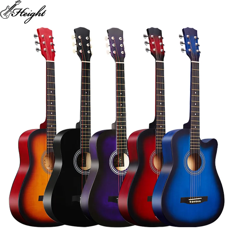 Acoustic Guitar 6 Strings Guitar 38 Inch Basswood Plastic Acoustic Guitar