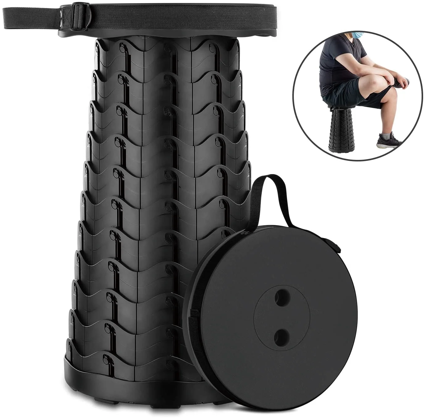 Fast Delivery High Quality ABS Camping Fishing Hiking Folding Collapsible Telescopic Portable Stool