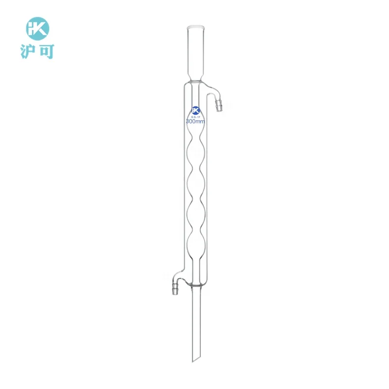 Factory price lab use glass Allihn condenser with bulbed inner tube