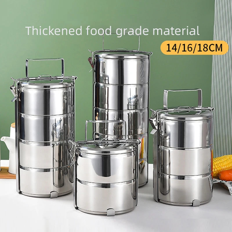 FOOD GRADE SS304 STAINLESS STEEL LUNCH BOX FOOD CARRIER STORAGE MULTI LAYERS FOOD CONTAINER