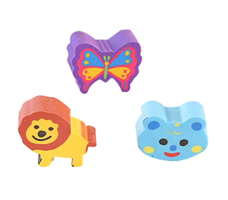 Подарочная игрушка без пыли, креативный мультяшный карандаш в виде животного, многоцветный резиновый нетоксичный ластик из ТПР для студентов