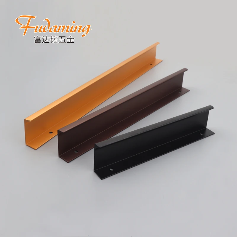 Black and golden  invisible punch free long handle for cabinet wardrobe and closet door