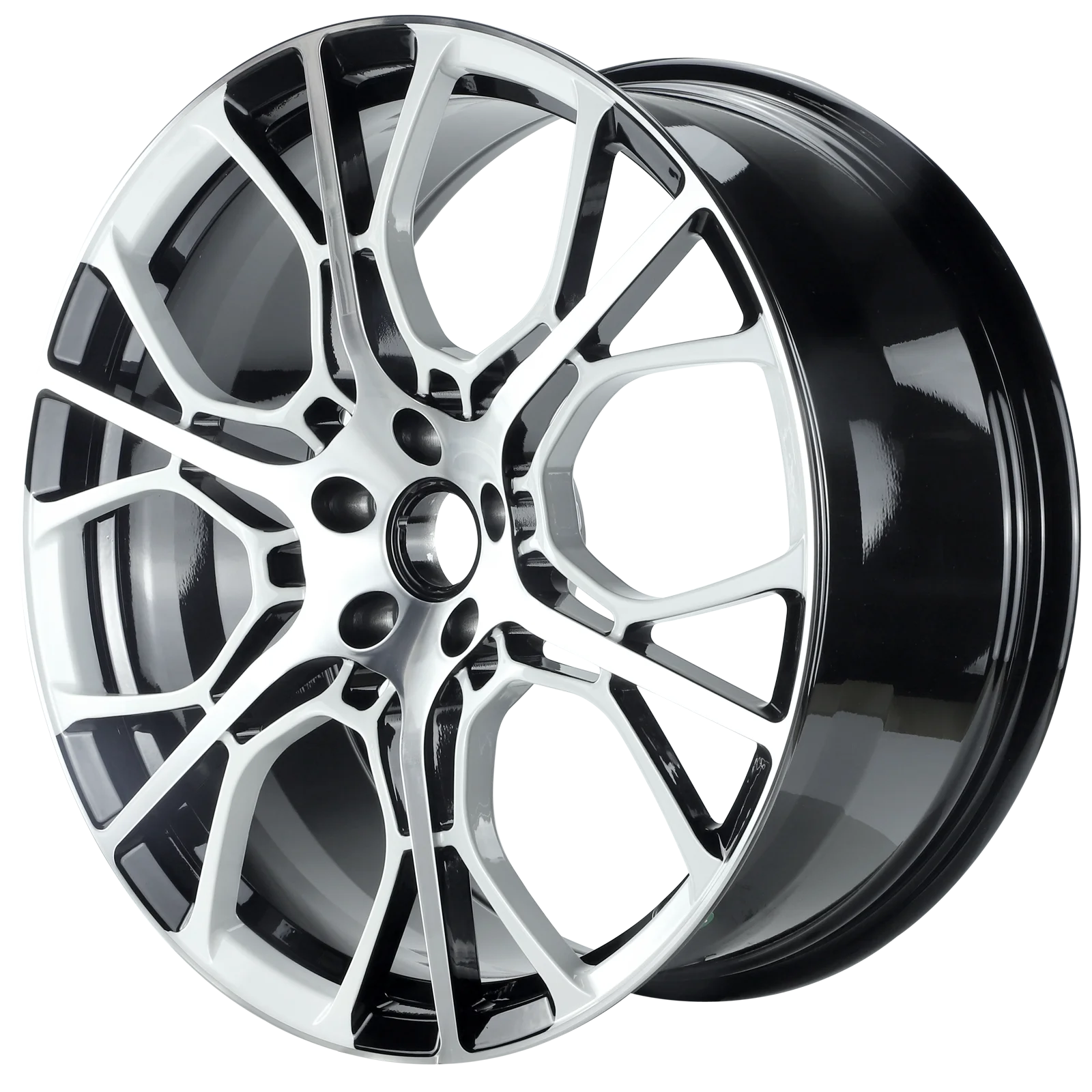 Forged Alloy Aluminum passenger car wheel black and white color 20inch 5*130