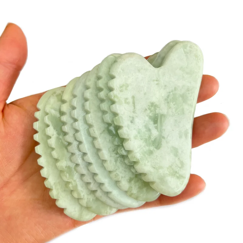 High Quality Xiuyan Jade Gua Sha Face Tool Custom Logo Jade Guasha Stone Natural Gua Sha Stone Massage Tools
