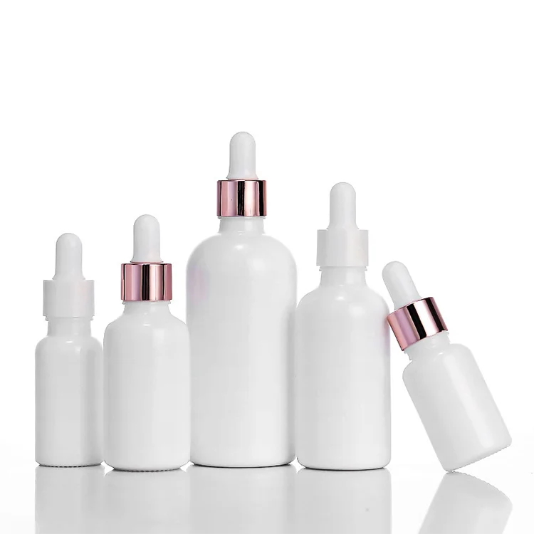 Customization White Pipette Drop Glass Essential Oil Bottle with Dropper for Cosmetic Serum Essence