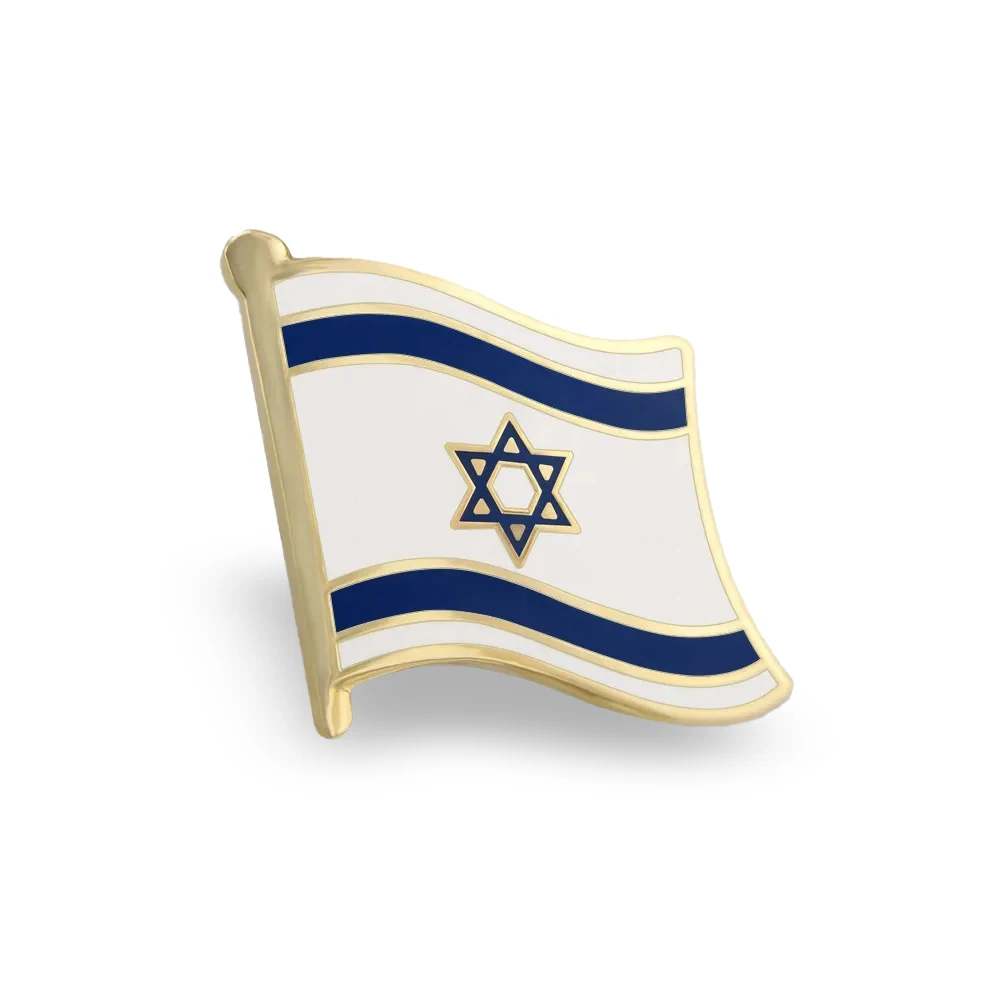 Manufacturing Custom Israel Flag Badge Country Flag Lapel Pin Flags Enamel Pin