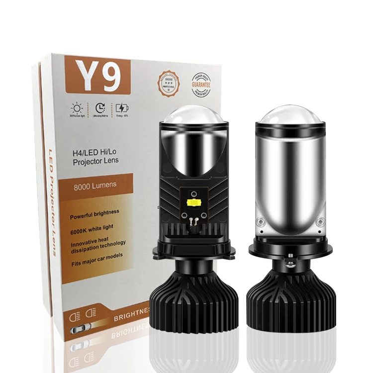 Y9 faros bi led h4 car led projector lens headlight with turbo focos led para led lights for motorcycles led light for cars