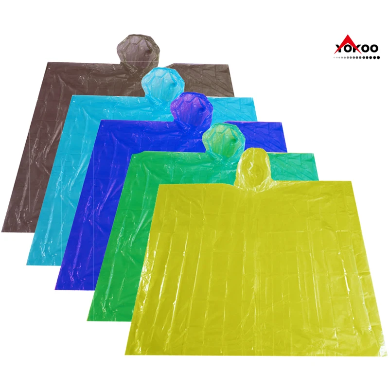 
LDPE disposable rain ponchos with custom logo printing for promotion 
