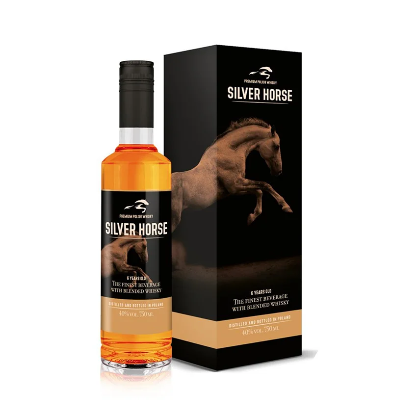 Wholesale Silver Horse Whiskey 700ml custom logo bottle  alcoholic beverage pure whiskey manufacturers
