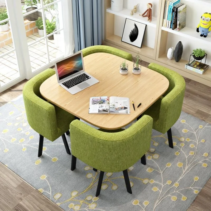 Nordic Wooden Round Dining Cafe Table Designs Small Space Saving Modern Dining Room Table Set With 4 Chairs