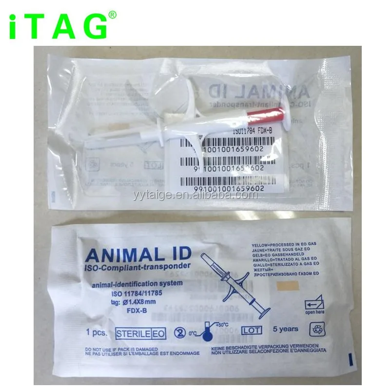 2.12*12mm RFID Animal ID Bio-glass Tag Cow Cat Livestock Syringe Transponder Micro Chip Implant Pet Microchips