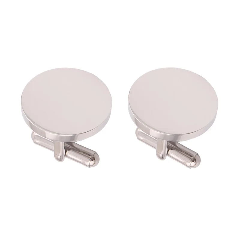 High Quality Stainless Steel Classic Mirror Polished Cufflinks Blanks Engravable Cufflinks for Men Wedding Business