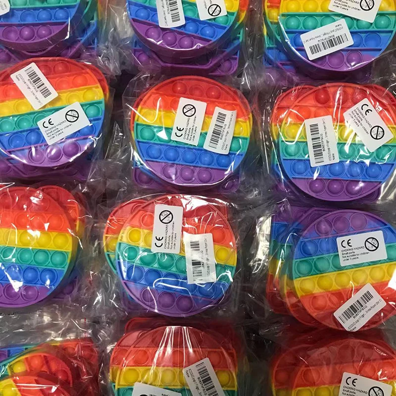  In Stock Fidget Toy Rainbow Reliver Stress Popper Sensory Popping