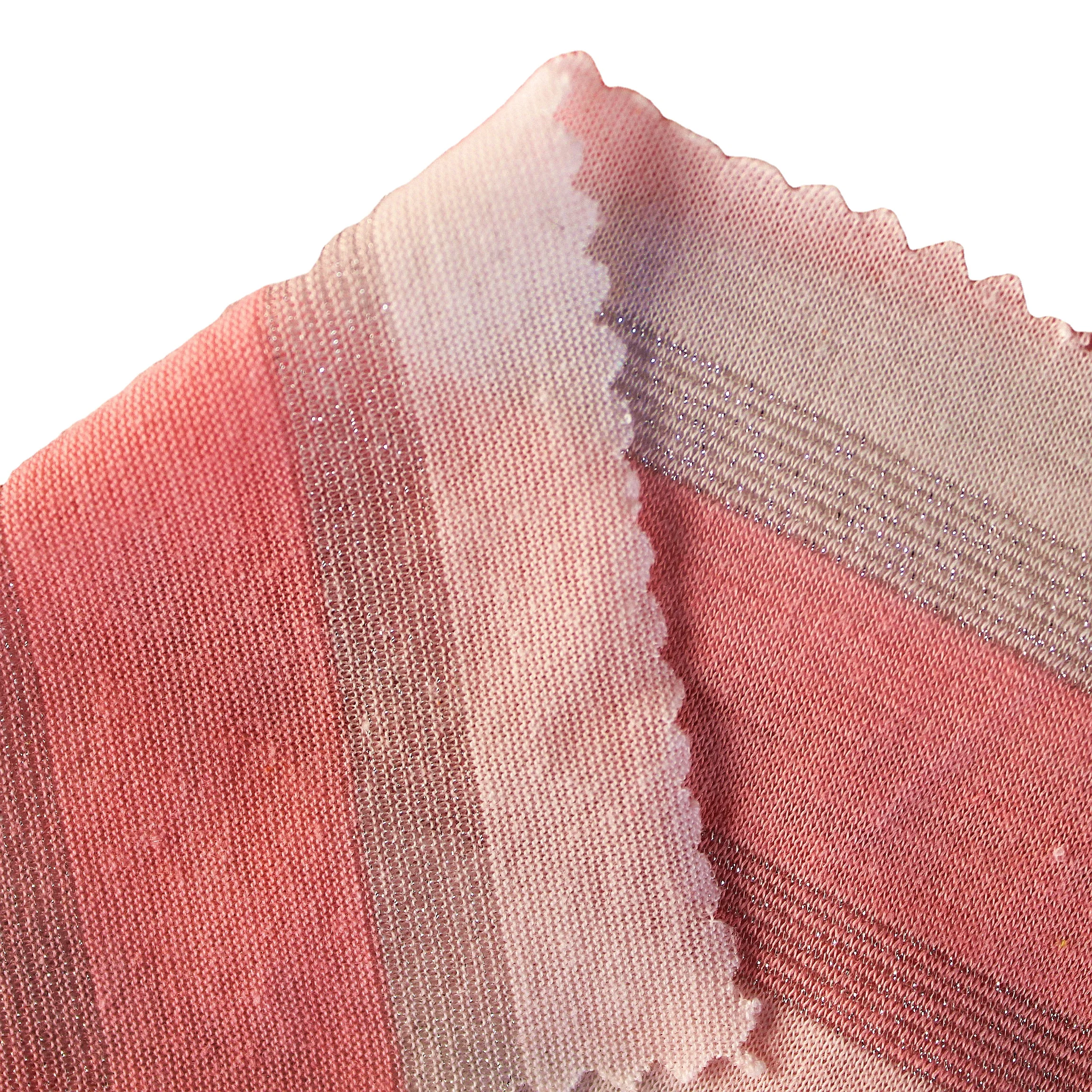 Fashion Summer Light Metallic Stripe Jersey for clothing tops 75%polyester 10%rayon 15%lurex