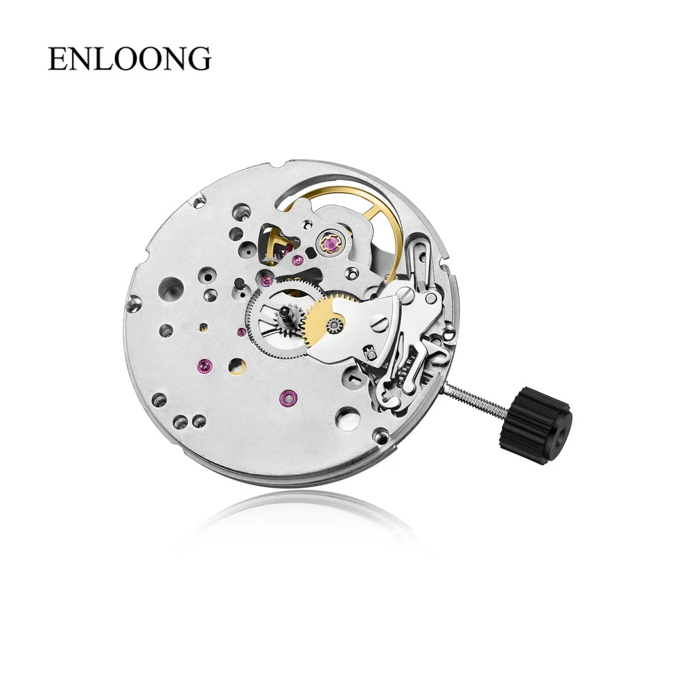 ENLOONG Men 40 Hours Self Winding Automatic Watch Movement Visible Balance Wheel Mechanical Movement Clone 2824 Movement