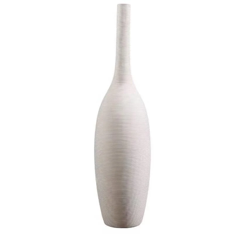 Creative Ceramic Flower Vase: White Matte Finish, High-End Minimalist Home Decor for Dried Flowers