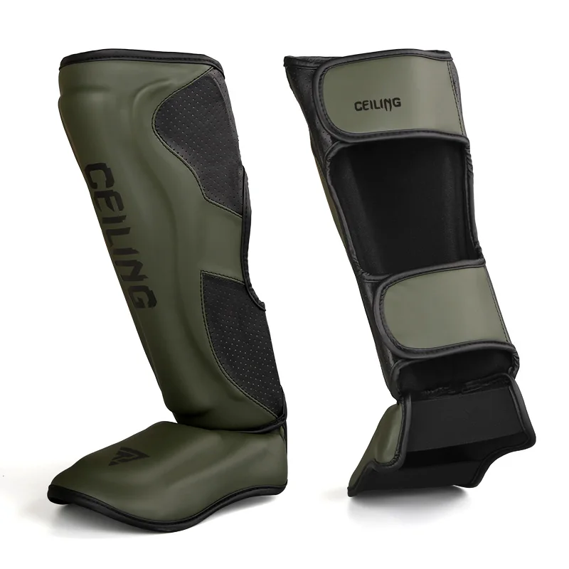 Custom Shin Pads Protector MMA Shin Guard Pu leather boxing shin protector