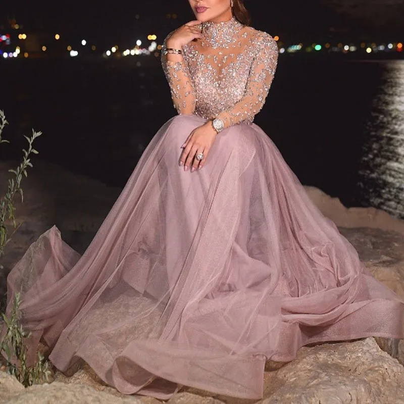 2021High-end  Elegant sexy evening dress party dress evening dresses with Overskirt