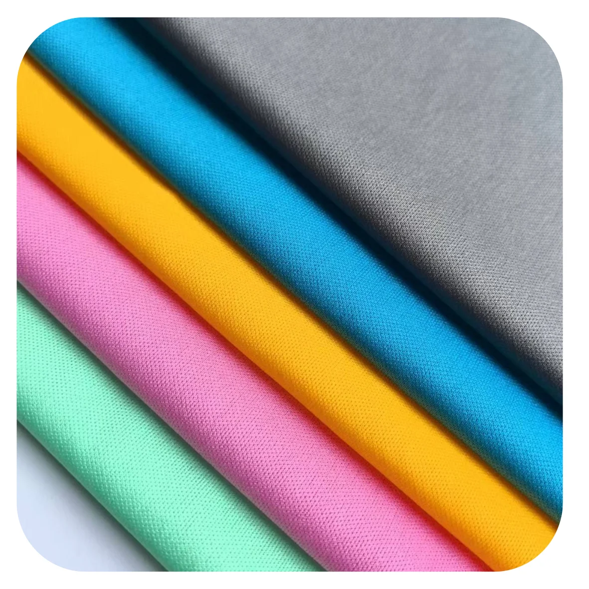 MY Knit Factory  100% Polyester 75D/36F Interlock  Fabric  Polyester Knitting Fabric Plain Fabric for Sportswear and T-shirts