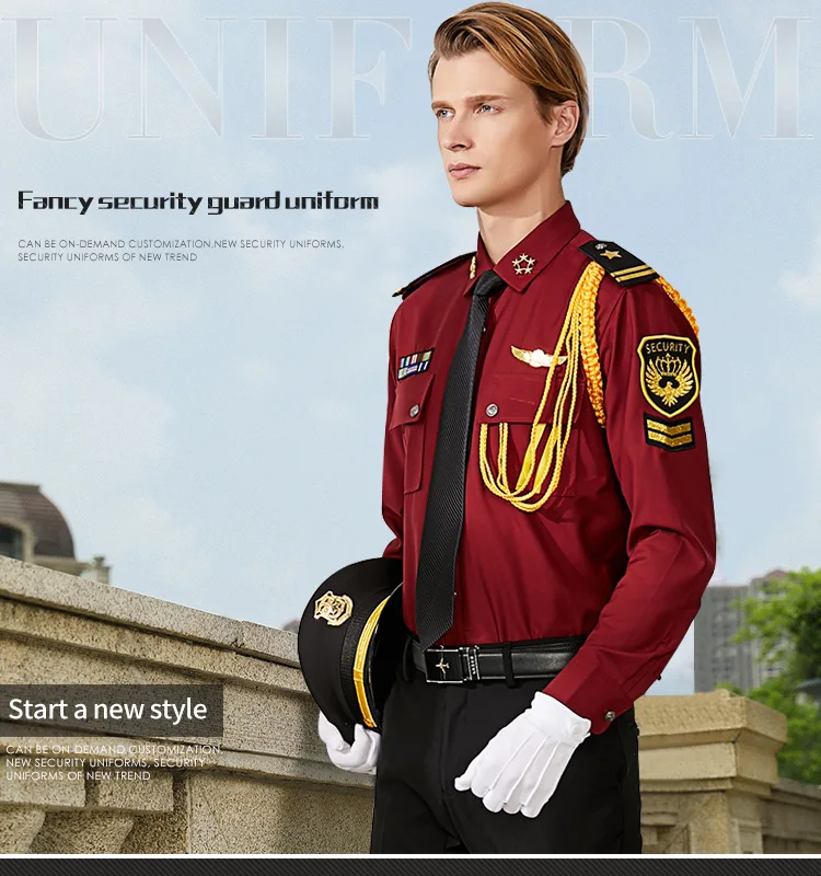 Male security guard uniform dress Safety clothing Uniform suit