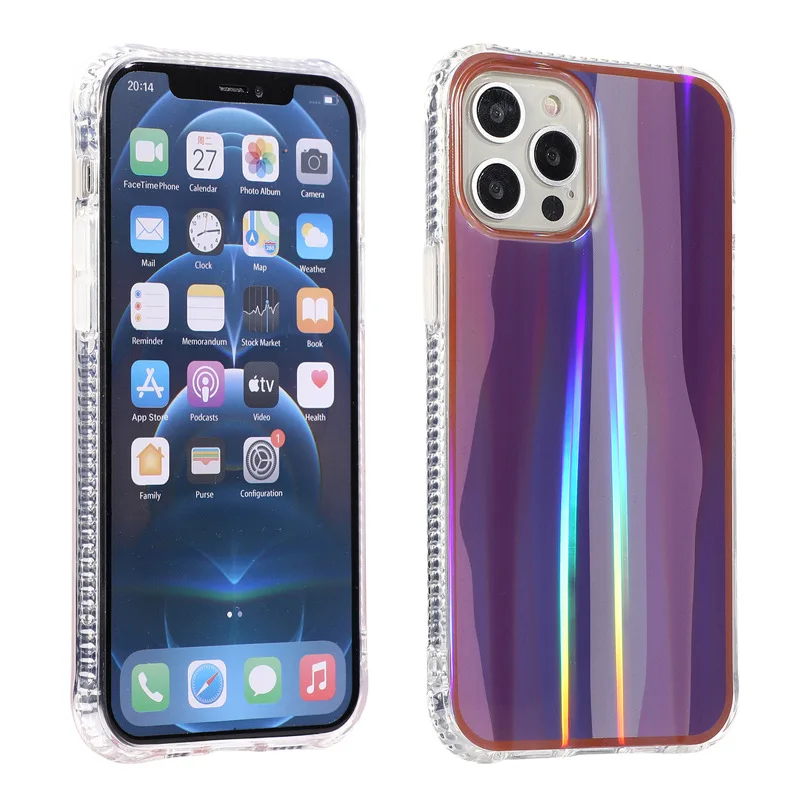 Shockproof Holographic Laser Colorful TPU Case for iPhone 13 Pro Max 12 XS XR