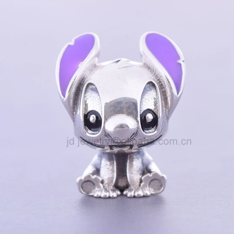 S925 Sterling Sliver Cute Lilo And Stitch Fit Pandor DIY Charms Bracelet Mickey Minnie Mouse Marie Cat For Women Jewelry Gift
