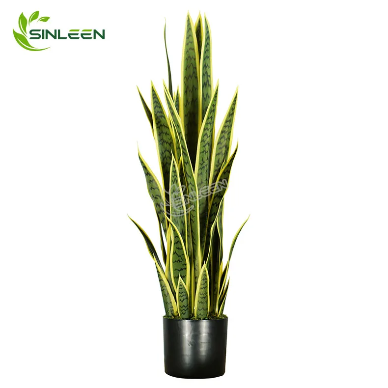 Искусственный искусственный пластиковый горшок для растений Sansevieria Trifasciata