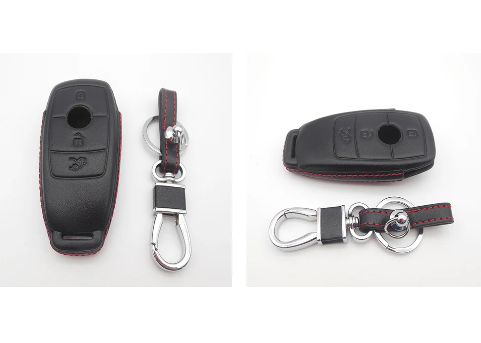 Genuine Leather Car Key Case Cover For Mercedes Benz AMG W203 W210 W211 W124 W202 W204 W205 W212 W176 C117 W213 X156 W246