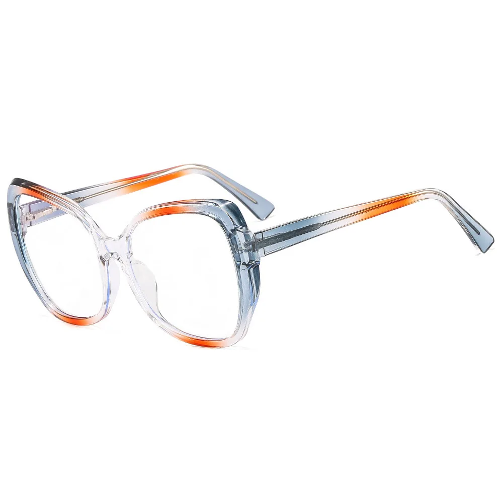 2023 Women Frame Trend Color Matching Tr90 Oversized Big Square Glasses Optical Anti Blue Light Eyeglasses Frames