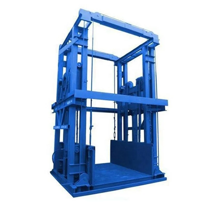 Cheap hydraulic leading-rail cargo lift platform made as requirements