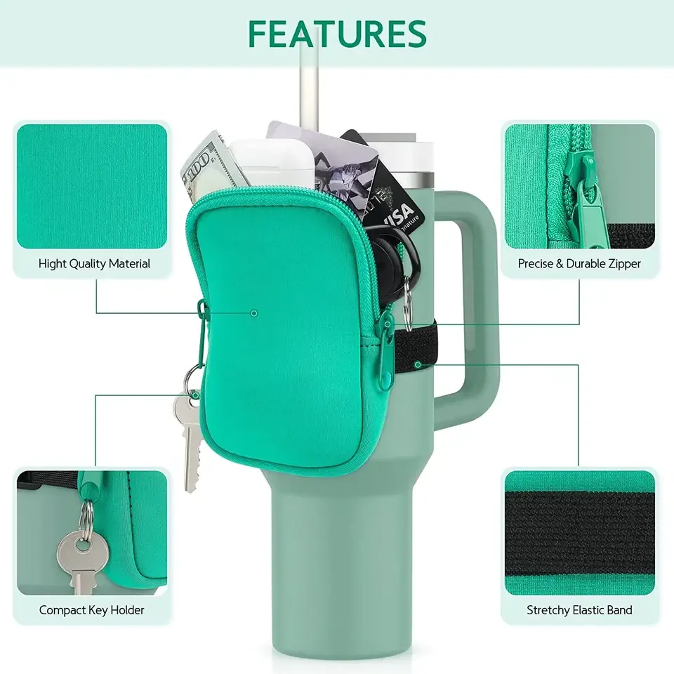 Wholesale 2023 New Popular Mugs Purse Wallet Handled Stadium Neoprene Gym Water Bottle Pouch