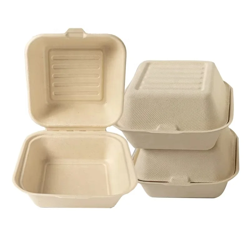 Коробка для еды из сахарного тростника 6x6