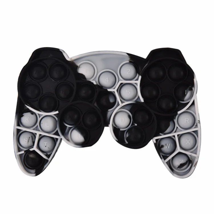New Arrived Funny Beauty Tie Dye Color Silicone Squishy Stress Reliever Gamepad Sensory Joystick Push It Bubble Fidget Toys