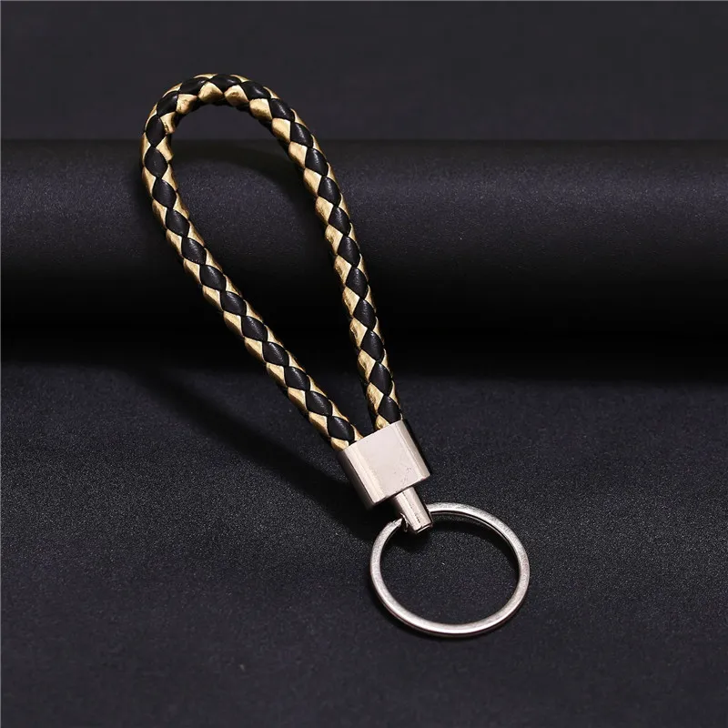 Custom leather keychain wholesale car keychain knit leather keychain