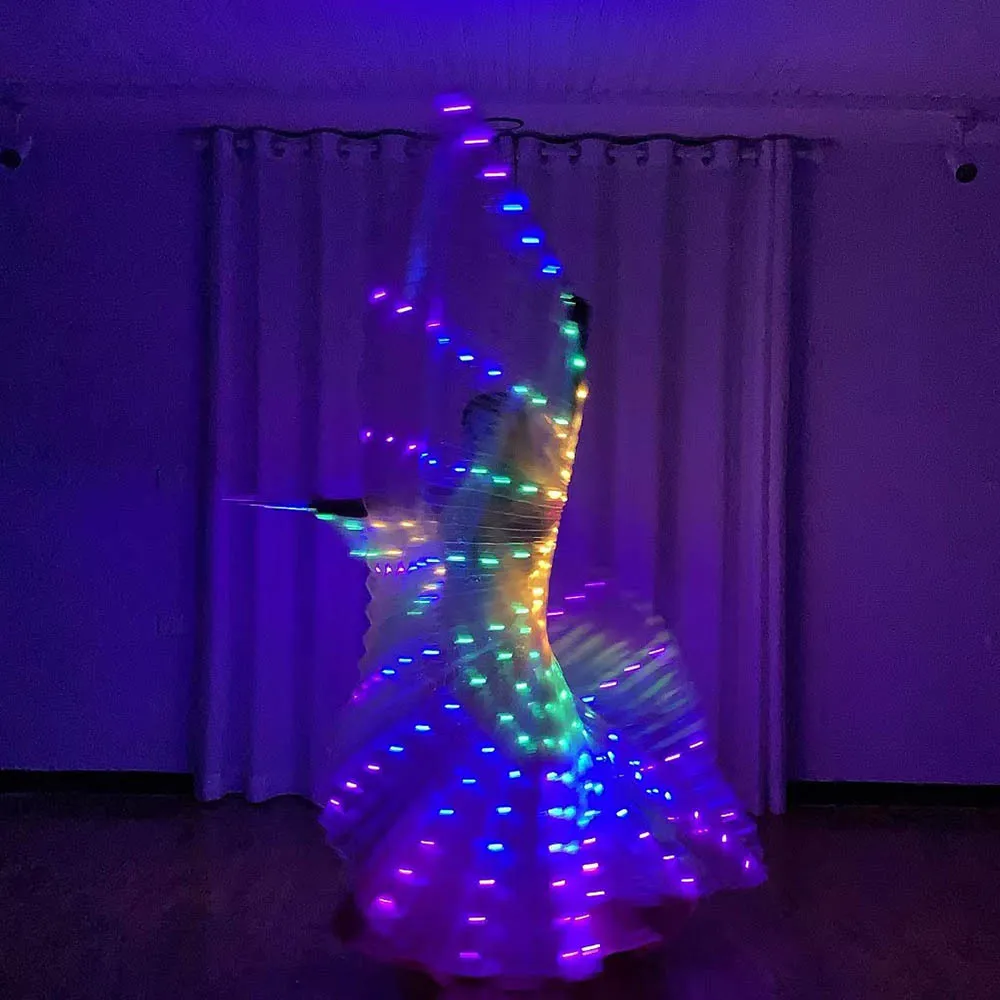 Light Up Led Isis Wings Belly Dance Carnival Rave Costumes Outfitsfor Women Adults