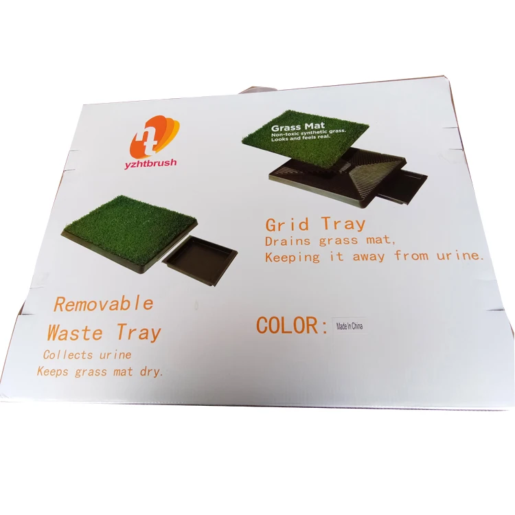 Portable Indoor PP Plastic Potty Tray Park Corner Dog Mat Cleaning Trainer Washable Pet Dog Toilet With Grass